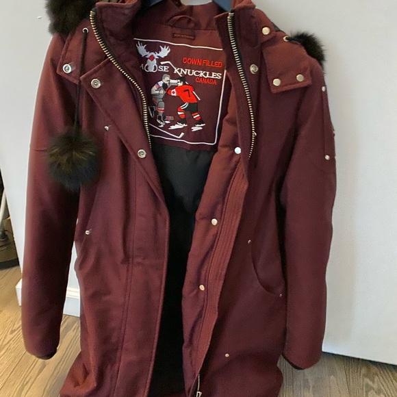 Moose Knuckles Burgundy Parka - Picture 6 of 10